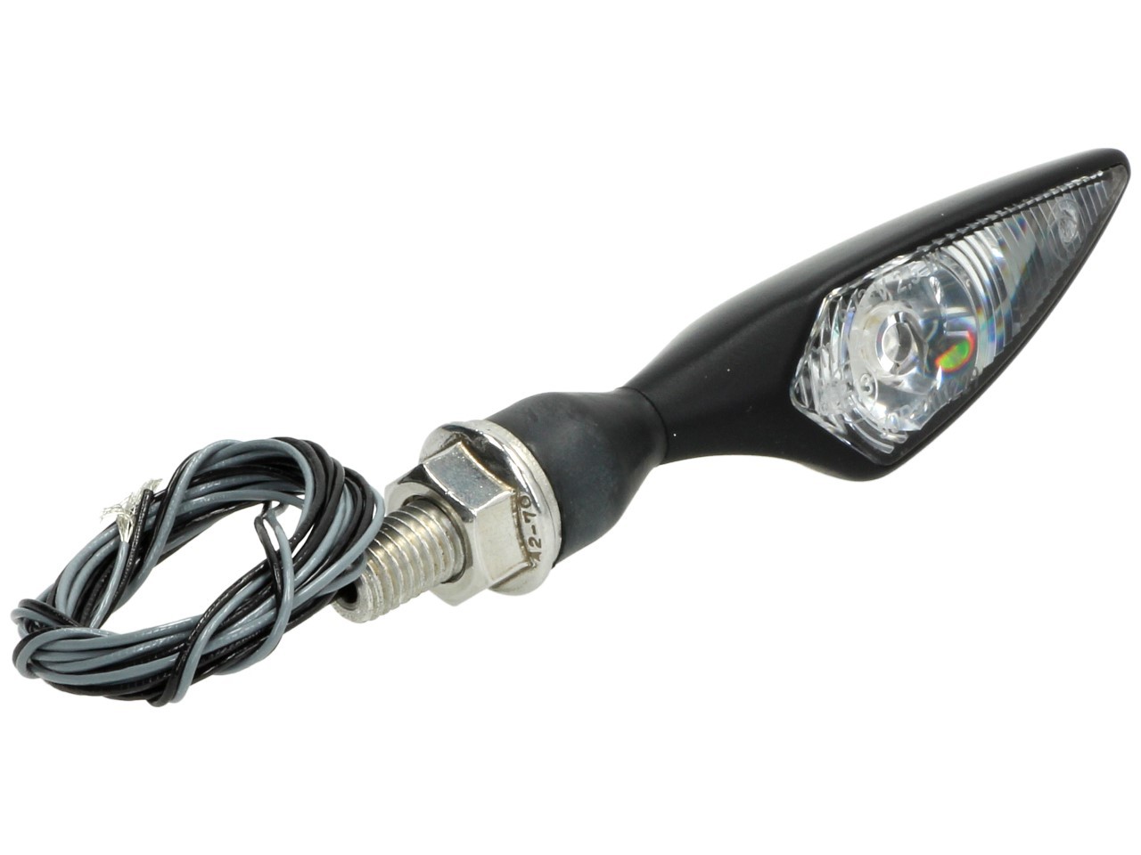 Kellermann Blinker, Rhombus, Stahl, LED, VL/HR, 12 V, schwarz seidenmatt, M8x20, E-geprüft