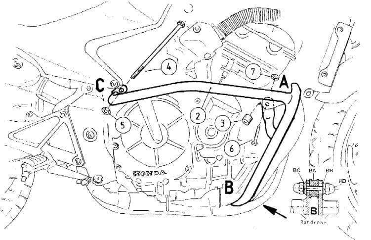 Motorschutzbügel chrom für Honda CB 600 F Hornet (98-06) /S (98-02) Hepco & Becker